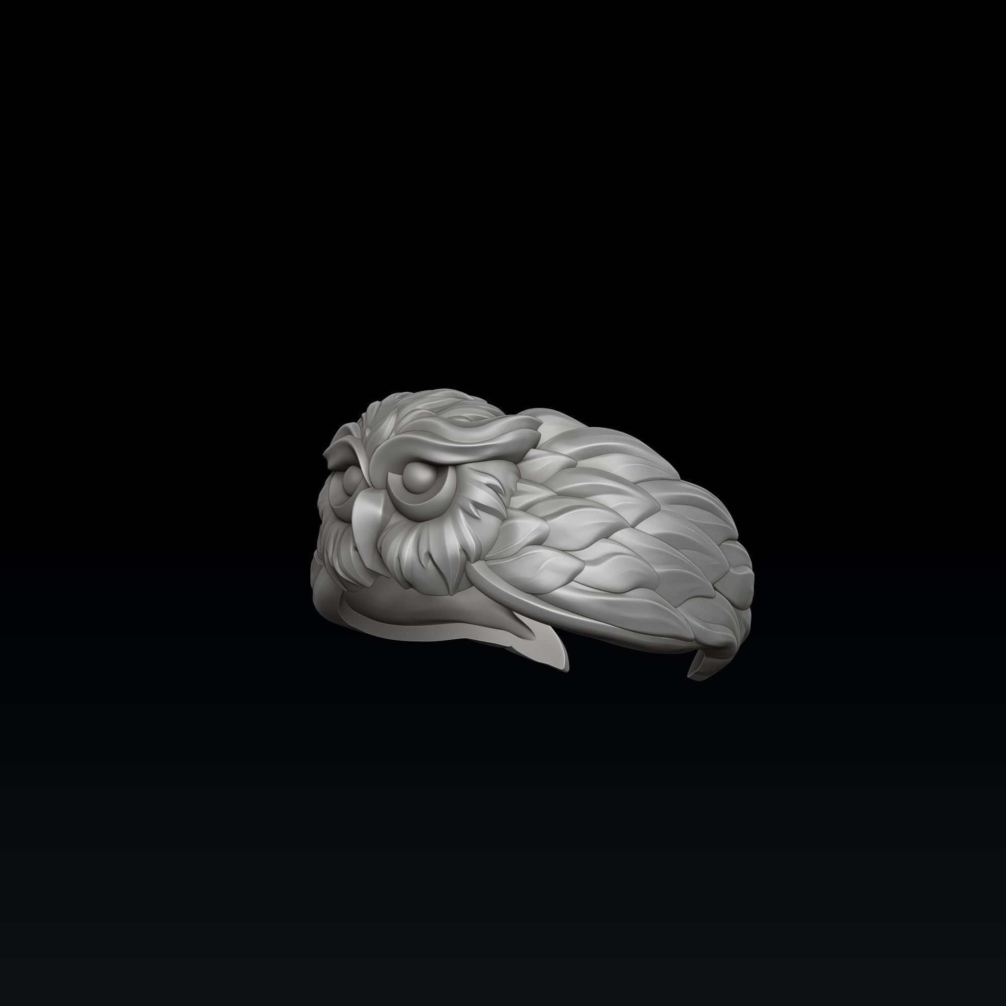 Owl Ring 3D print model_6