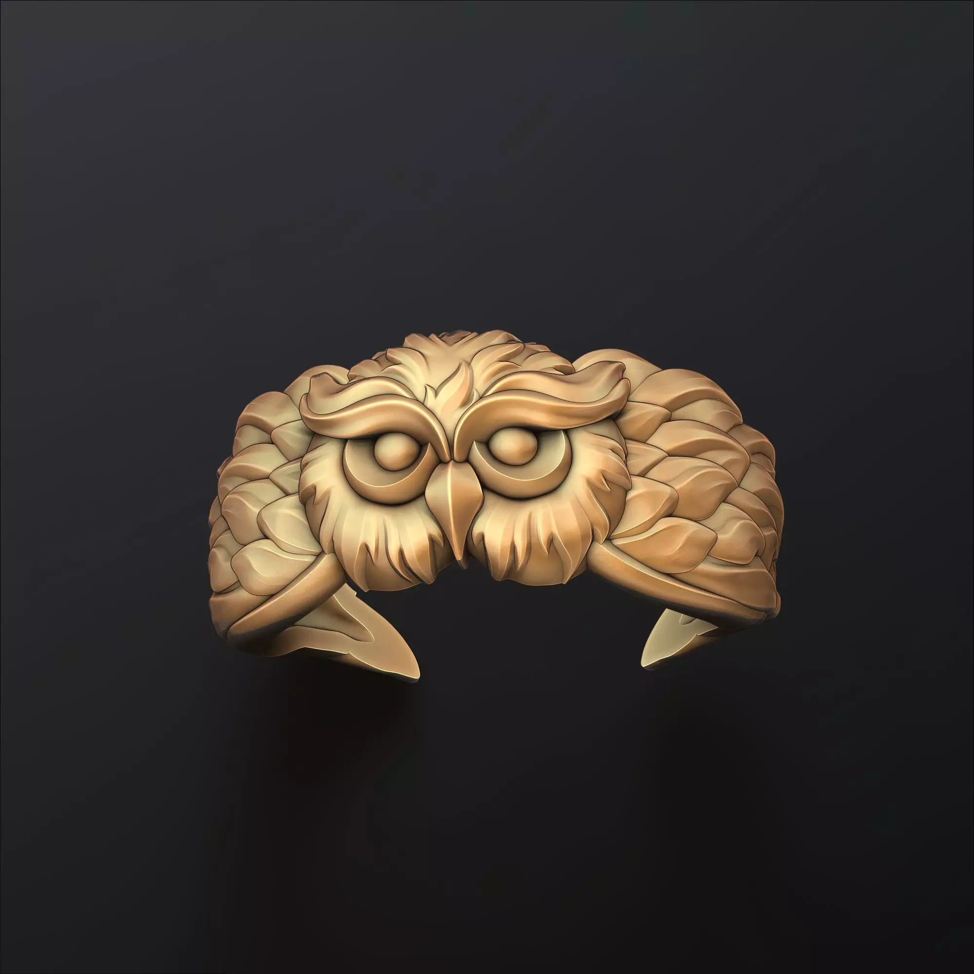 Owl Ring 3D print model_0