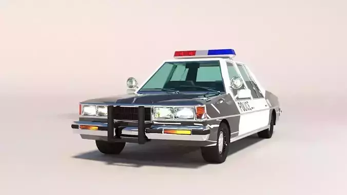 Police car in cartoon style 