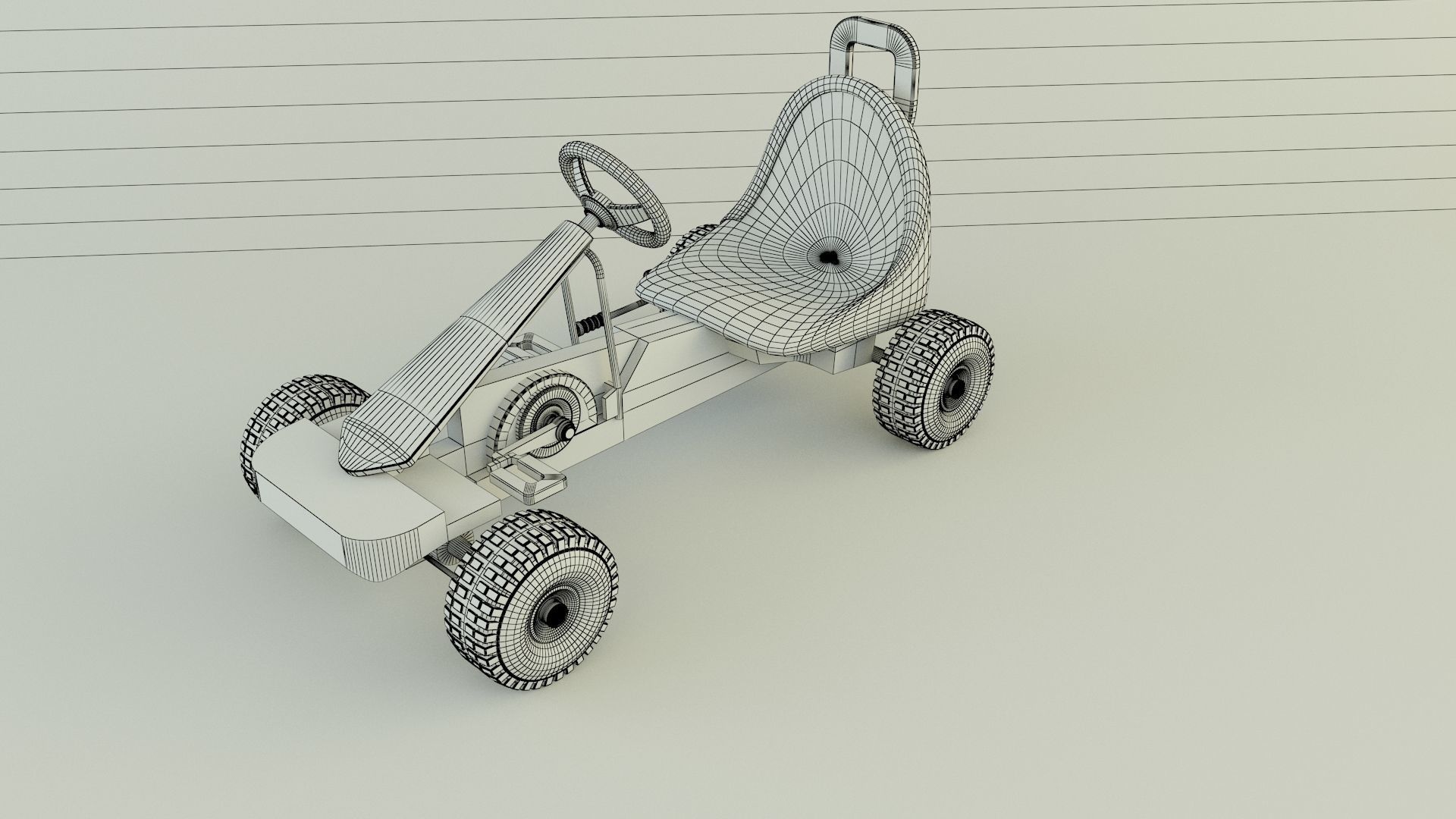 go kart vehicle 3D model_12