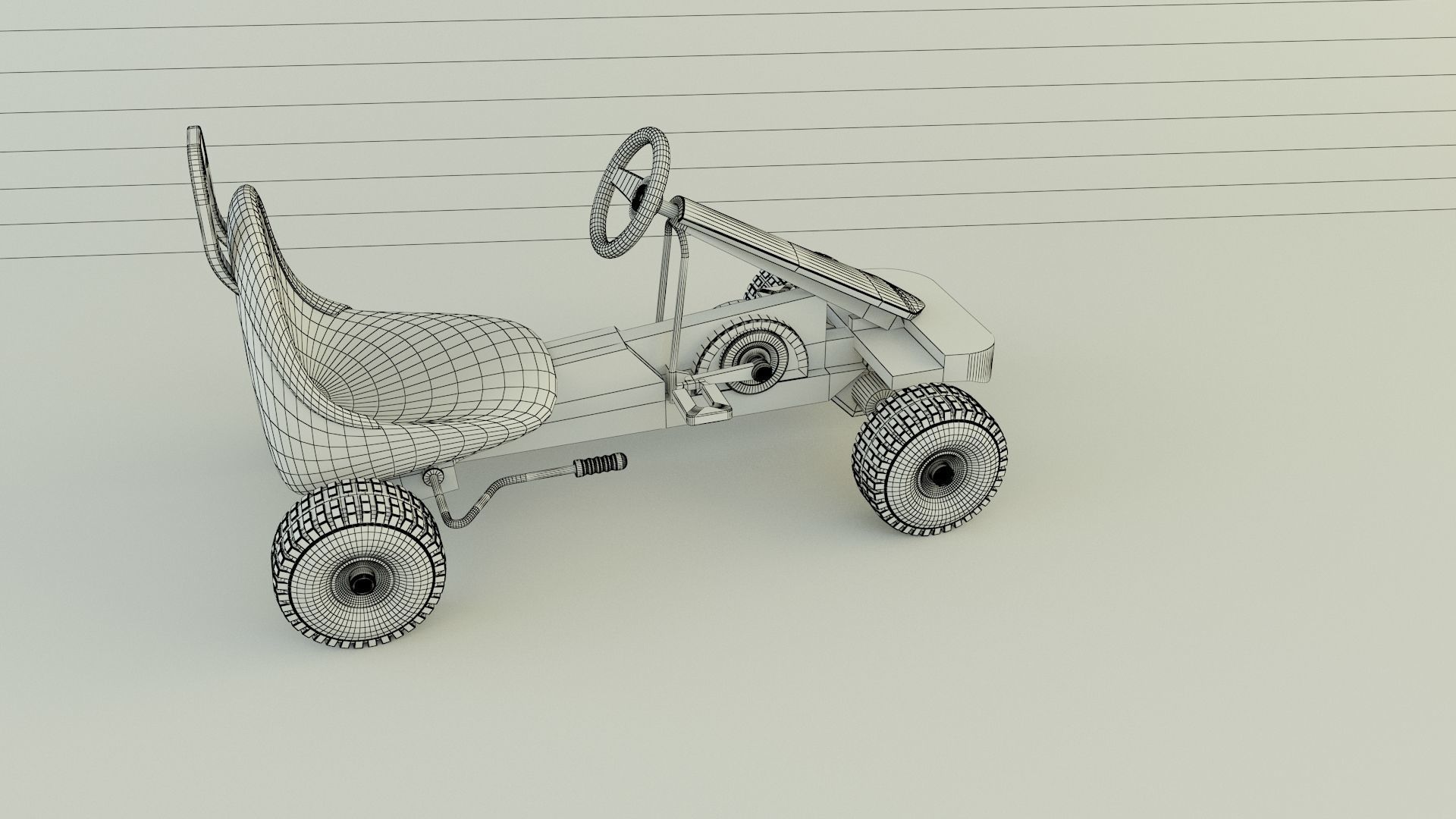 go kart vehicle 3D model_14