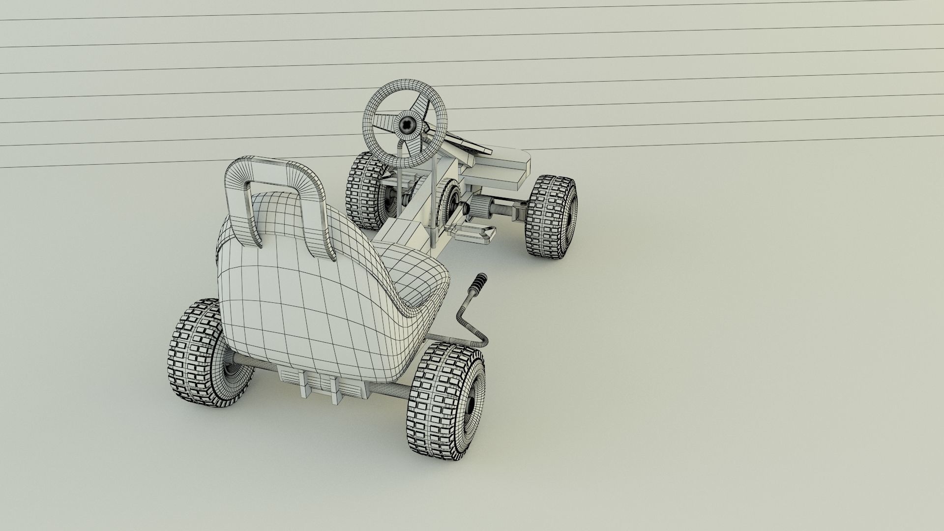 go kart vehicle 3D model_10