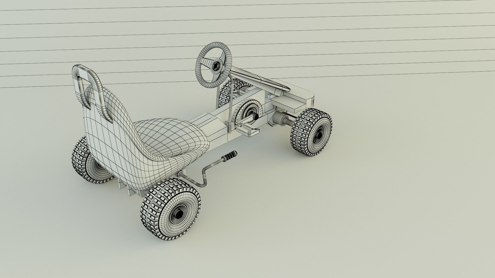 go kart vehicle 3D model_9