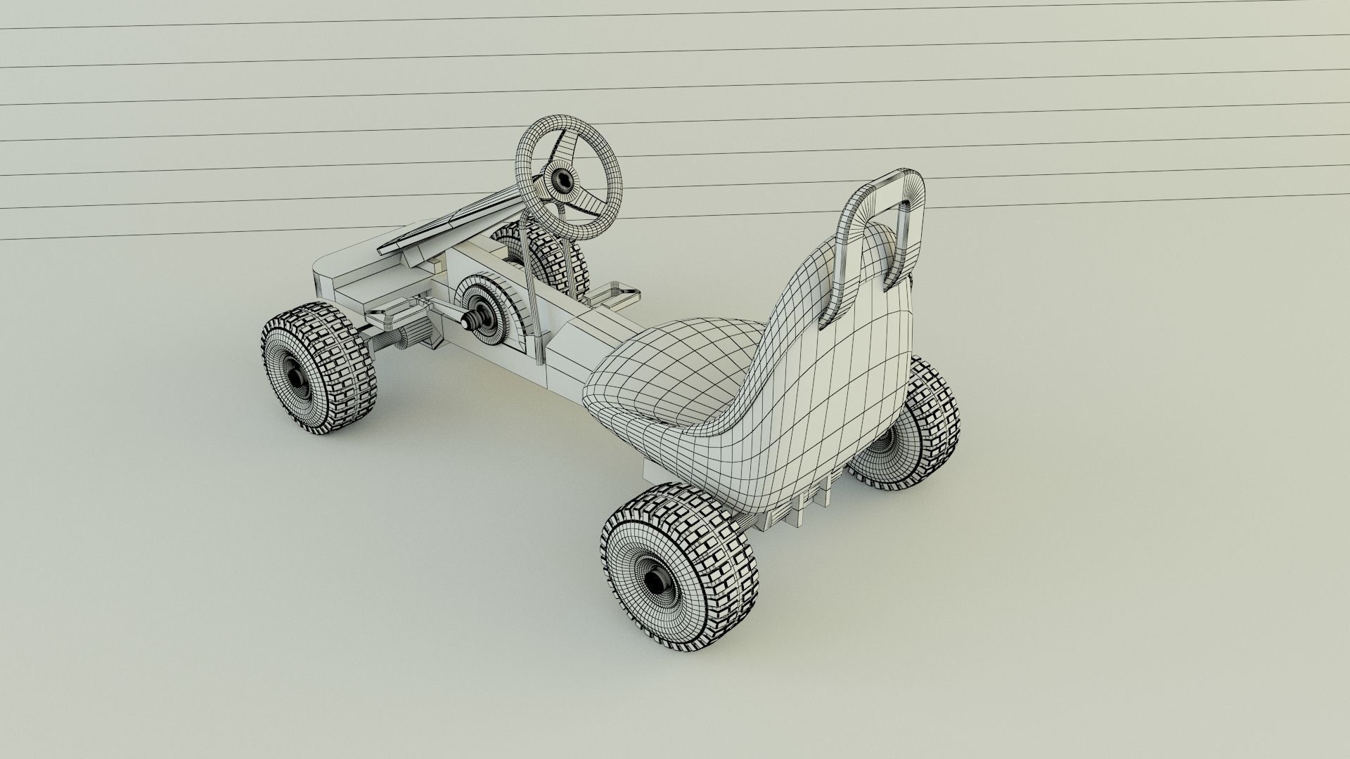go kart vehicle 3D model_11