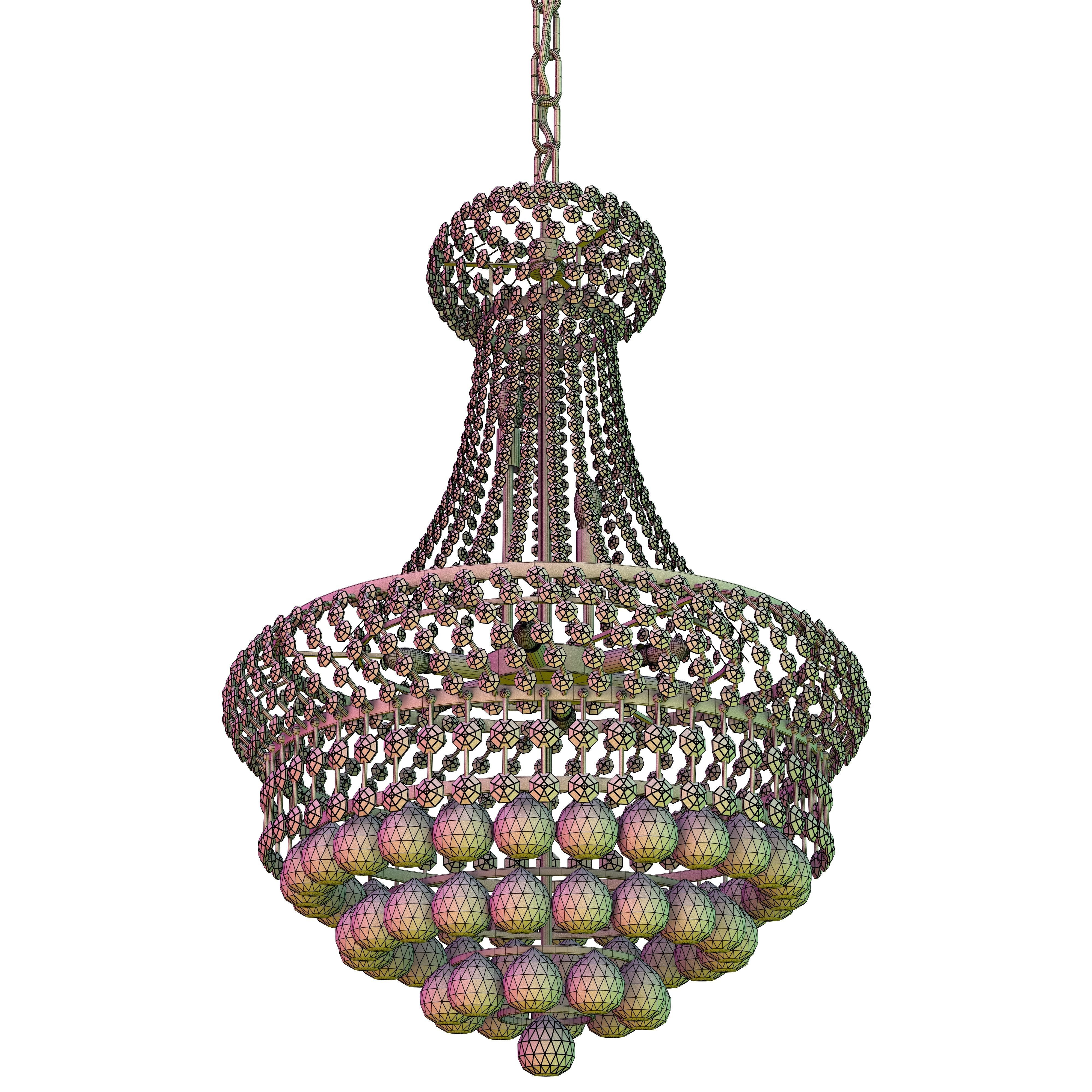 8-Lights Golden Finish Classic Empire 3D model_10