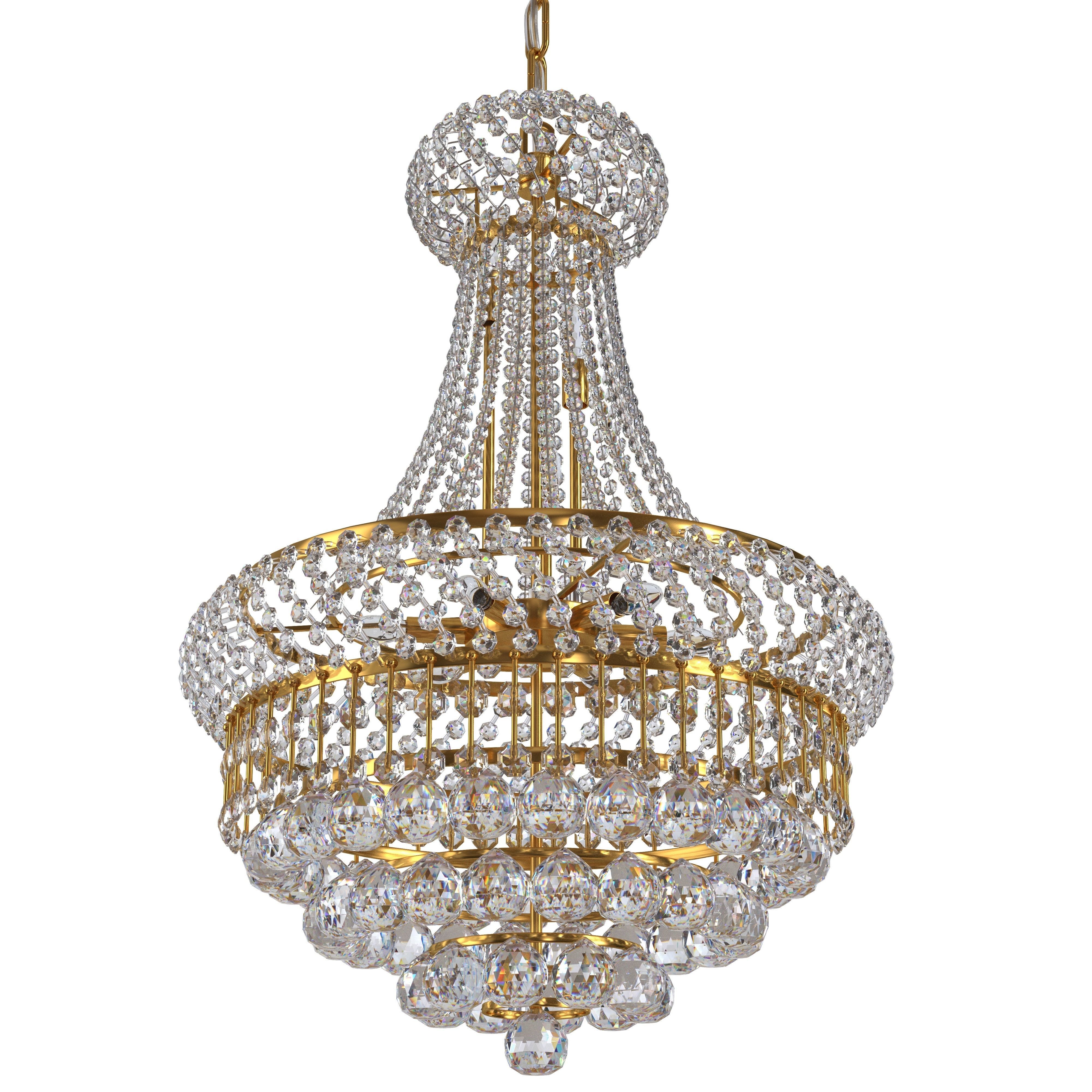 8-Lights Golden Finish Classic Empire 3D model_9
