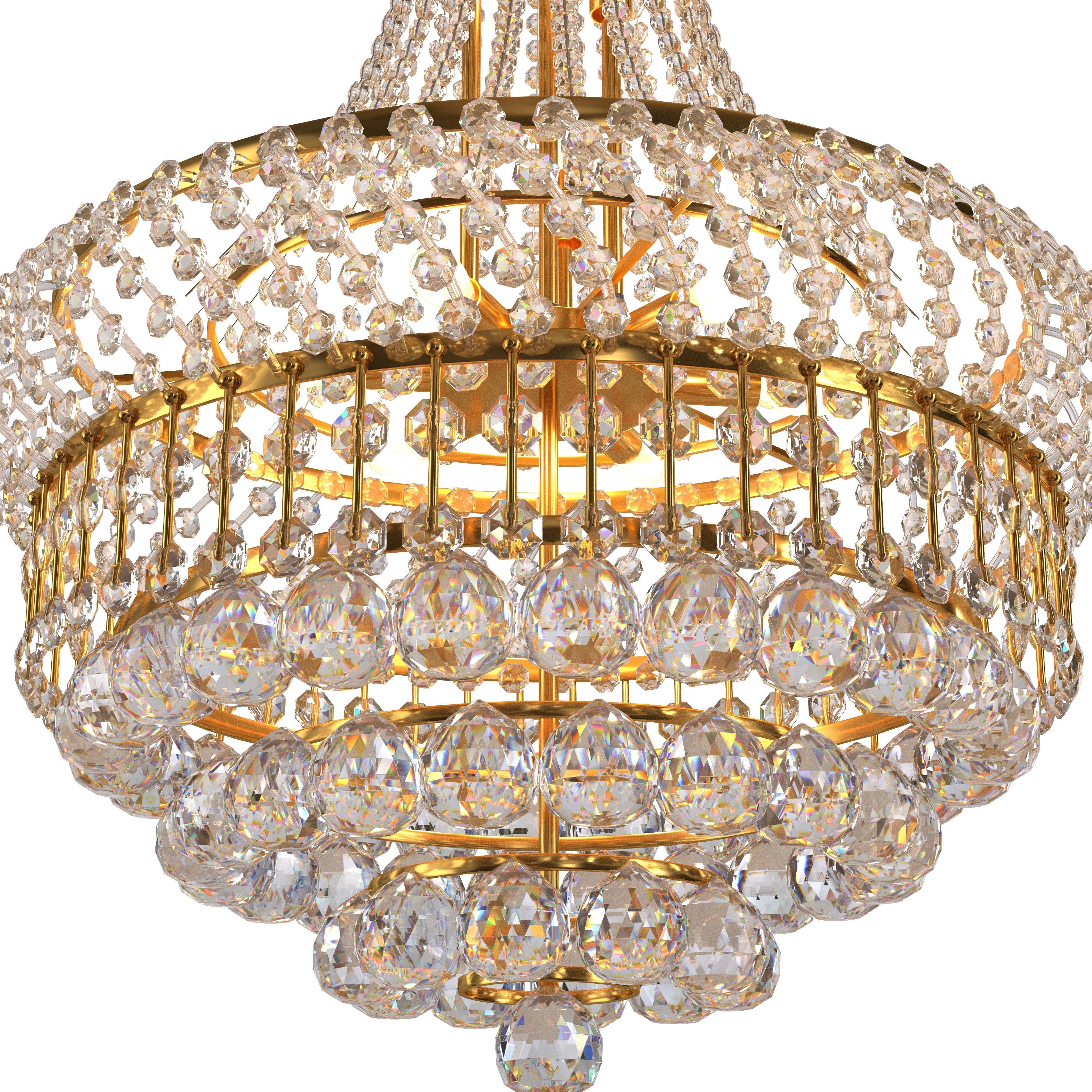 8-Lights Golden Finish Classic Empire 3D model_8