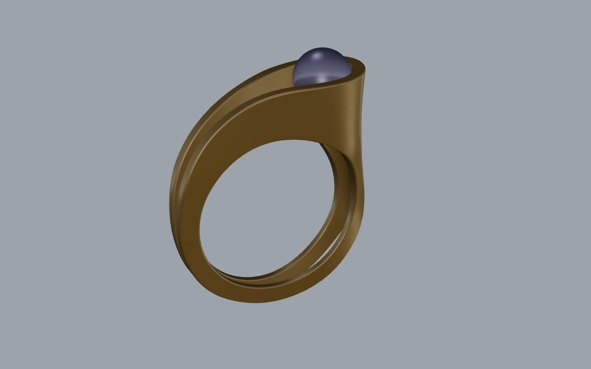 R 159 ring with pearl 3D print model_13