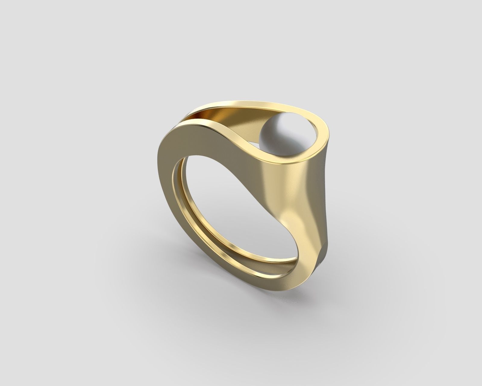 R 159 ring with pearl 3D print model_9