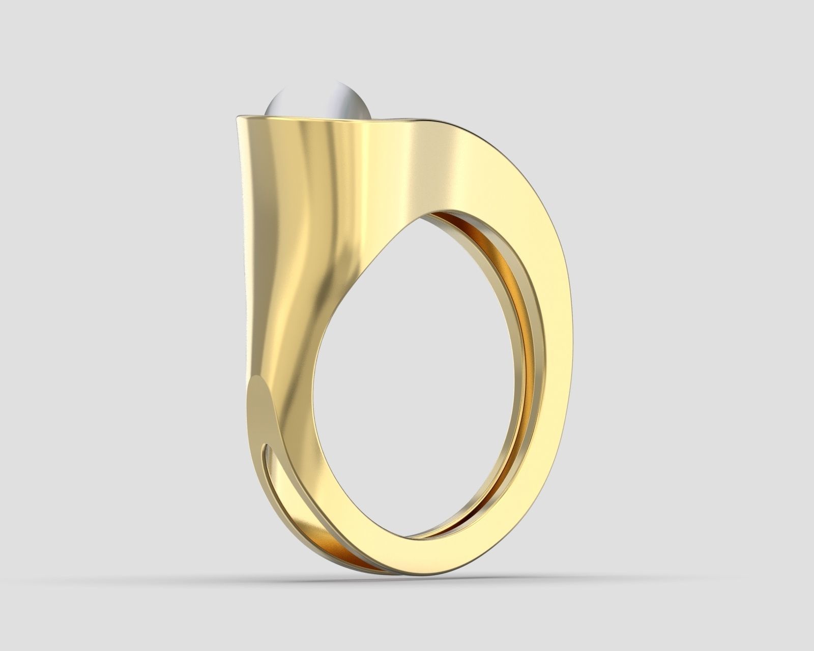 R 159 ring with pearl 3D print model_8