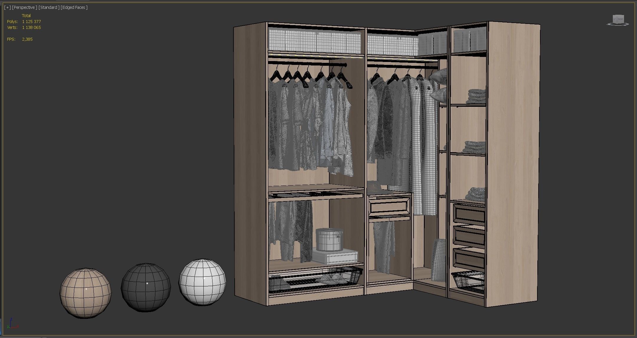 Wardrobe IKEA Set 03 3D model_8