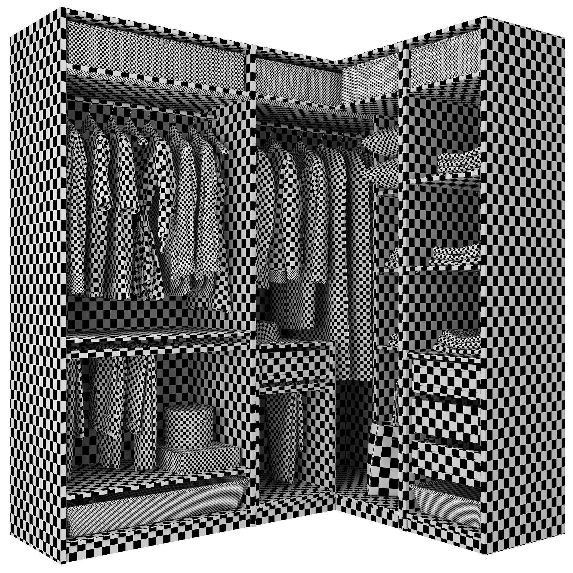 Wardrobe IKEA Set 03 3D model_7