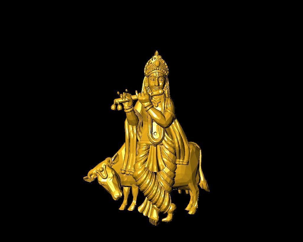 Krishna statue 3D print model_1