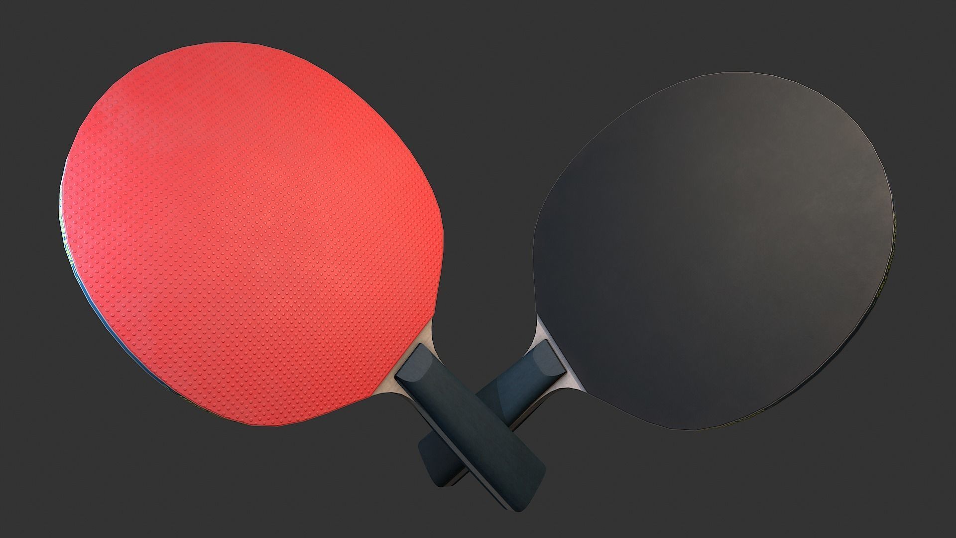Table Tennis Racket Low-poly 3D model_2