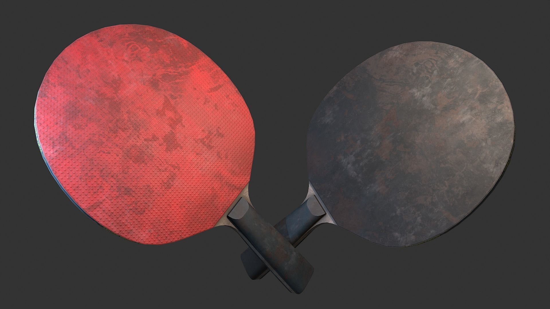 Table Tennis Racket Low-poly 3D model_11