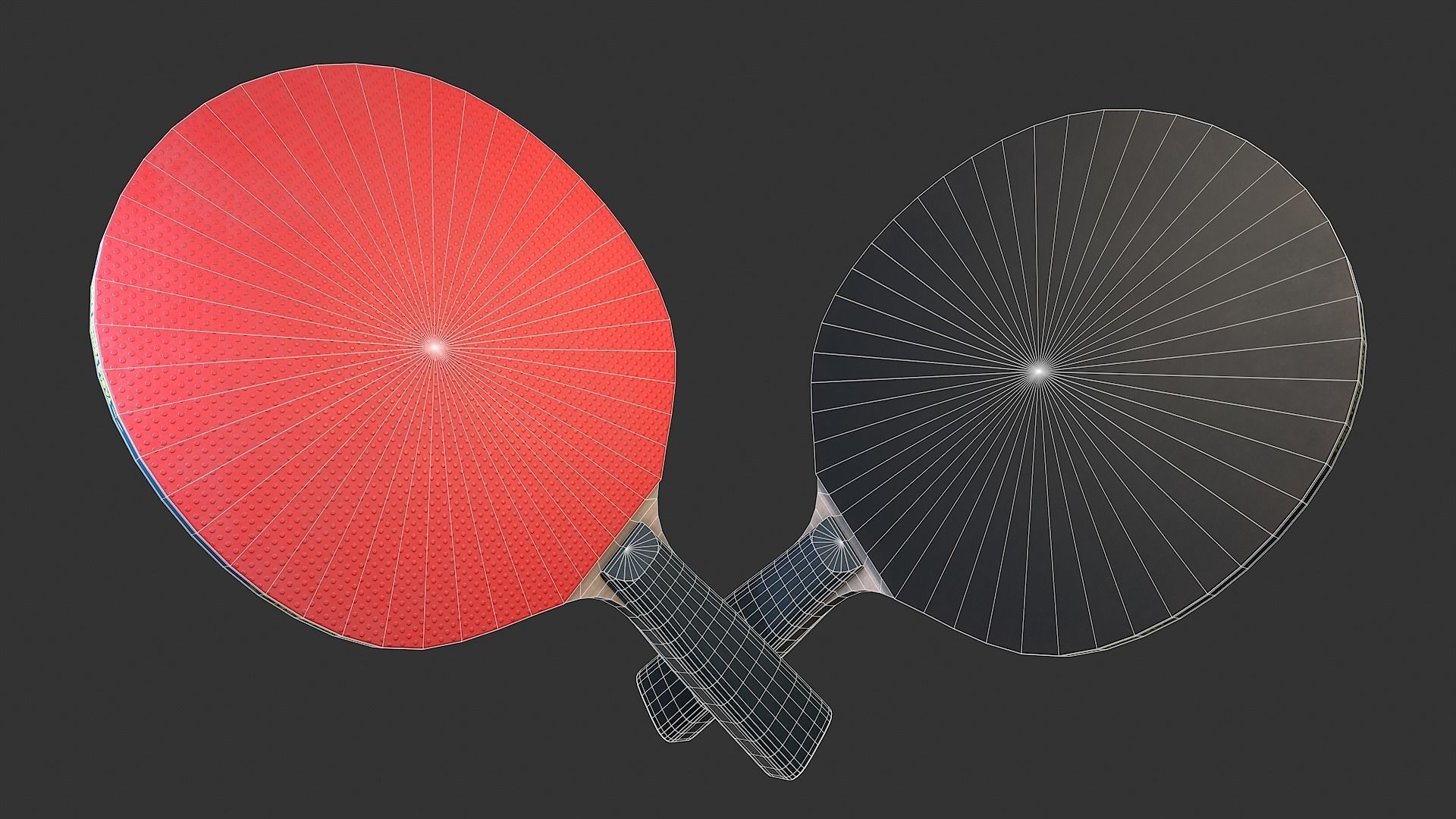 Table Tennis Racket Low-poly 3D model_3