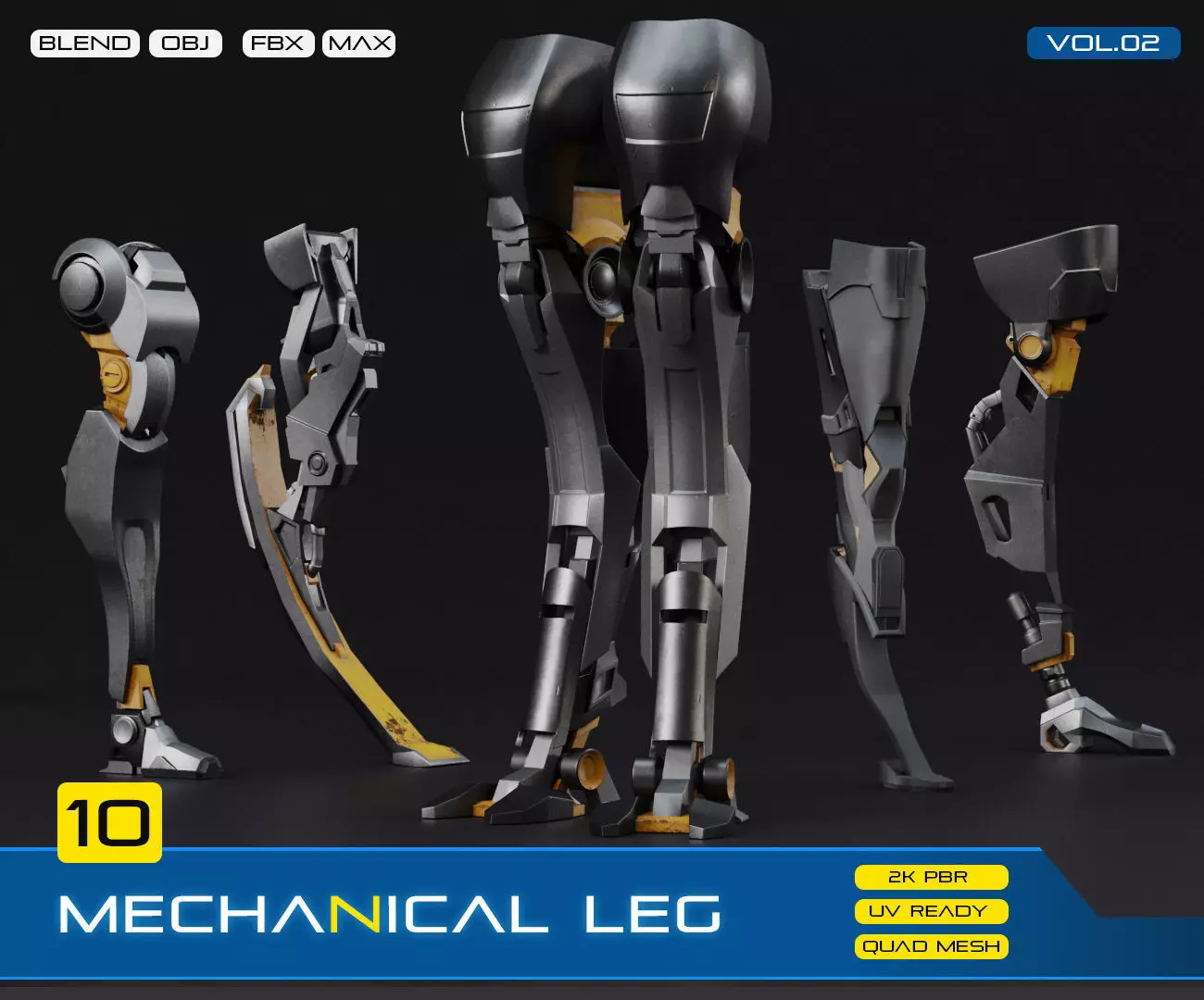 MECHANICAL LEG PACK PBR-VOL02 3D model_0