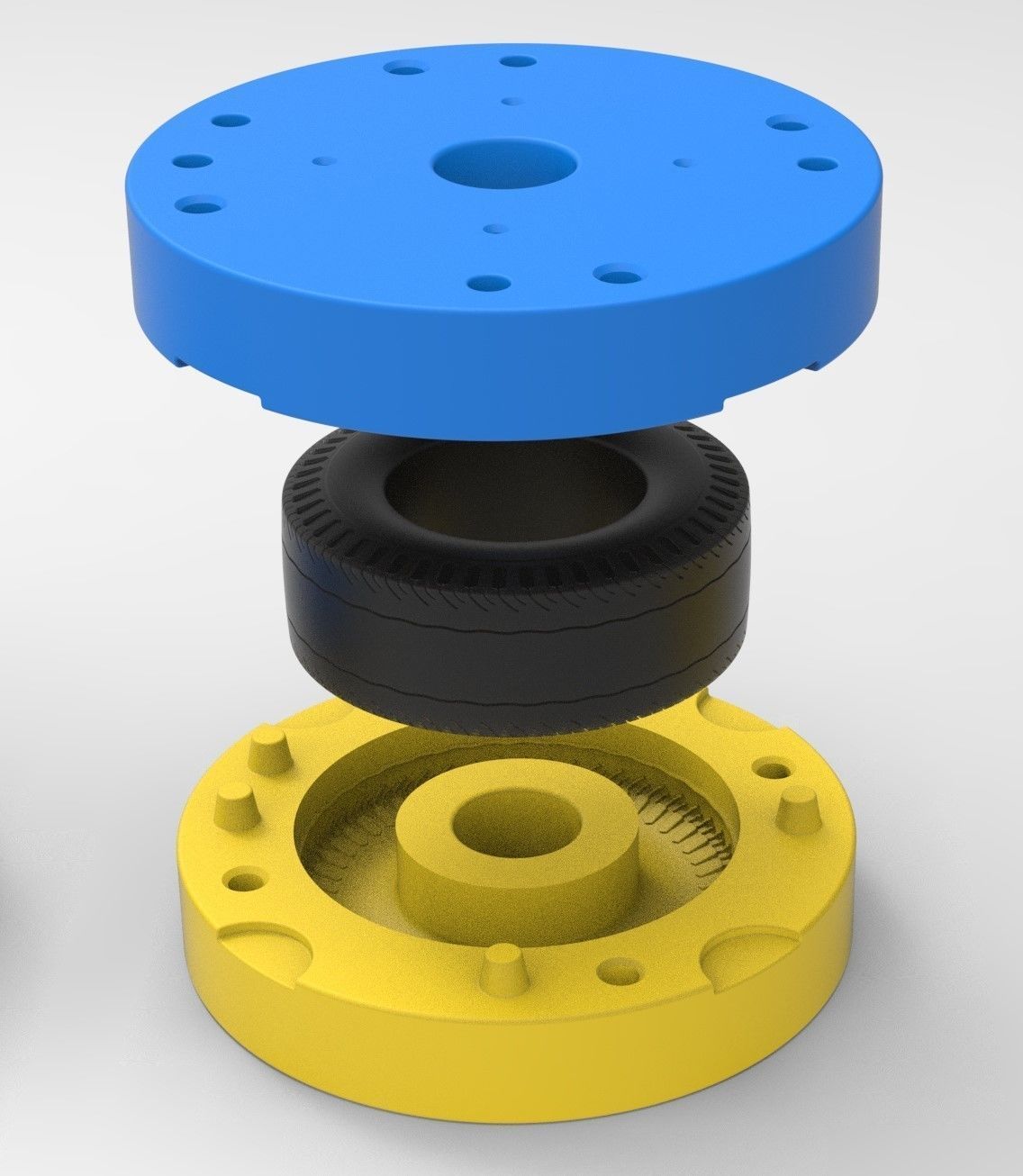 Mold for diecast rear tire of vintage dragster 2 Scale 1 to 10 3D print model_1