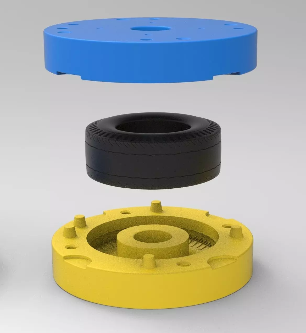 Mold for diecast rear tire of vintage dragster 2 Scale 1 to 10 3D print model_0