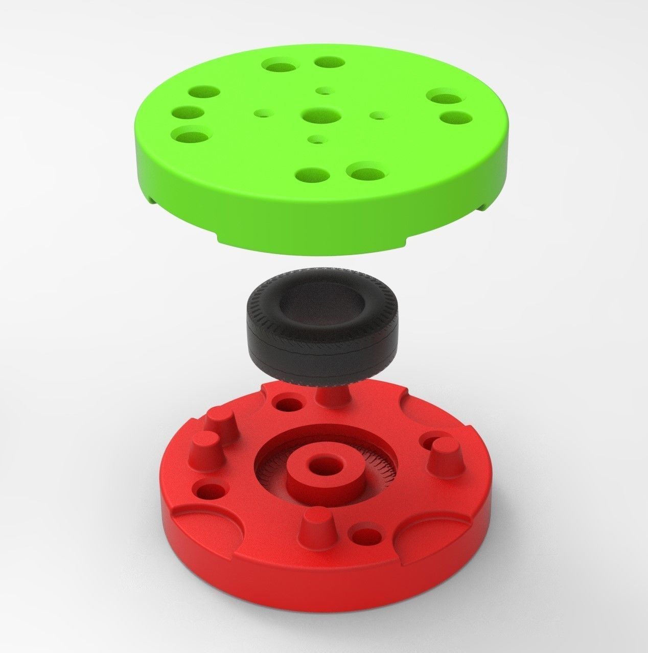 Mold for diecast rear tire of vintage dragster 2 Scale 1 to 25 3D print model_1