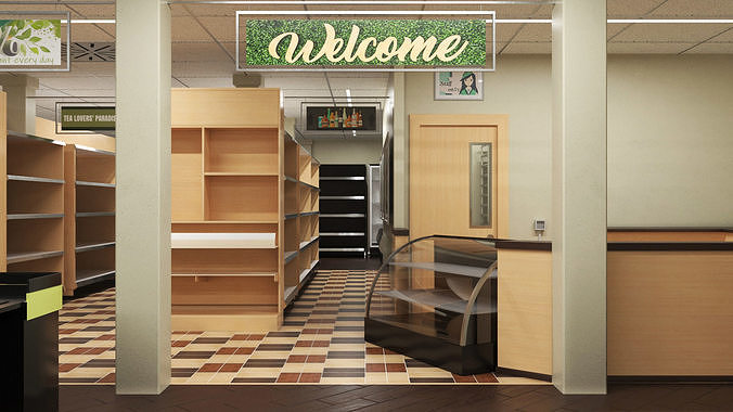 Grocery Store Interior Design 3D model