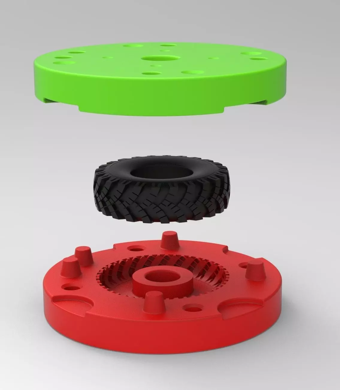 Mold for diecast military Ural tire OI-25 Scale 1 to 25 3D print model_0