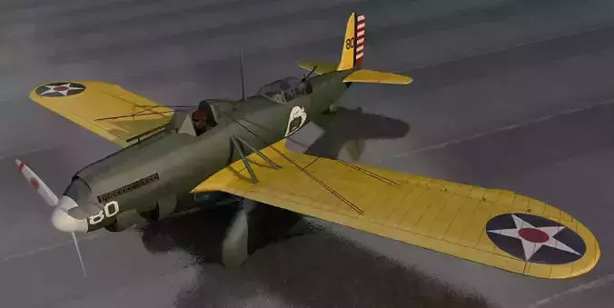Curtiss A-8 Shrike 3D model