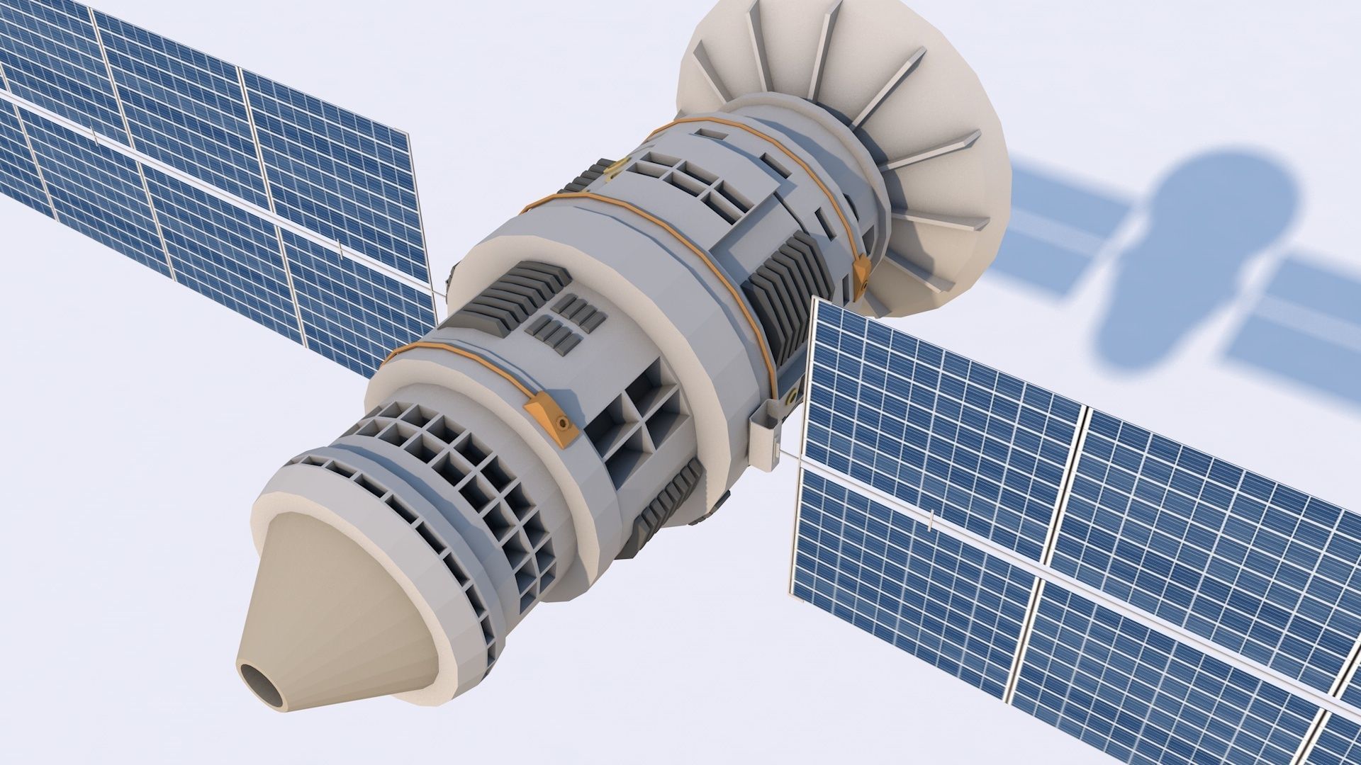Spacecraft Satellite Low-poly 3D model_3