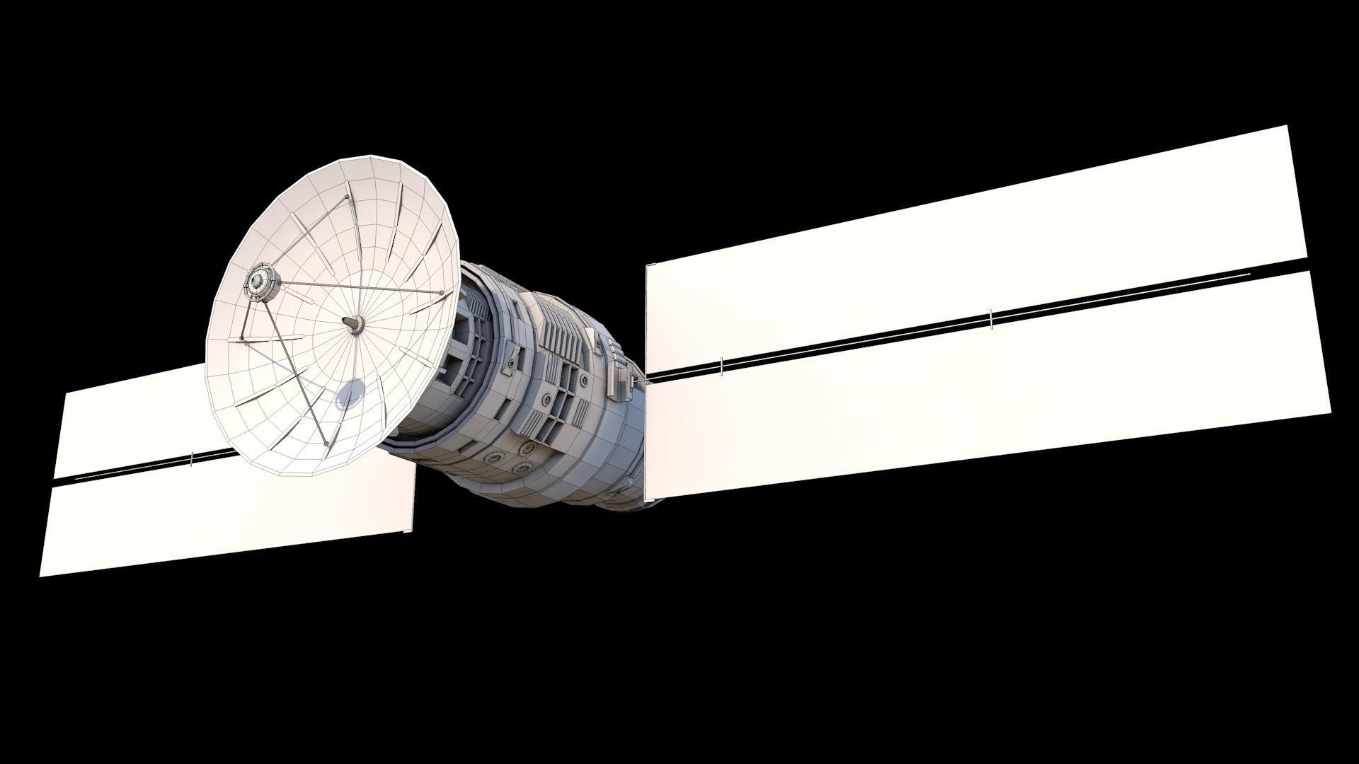 Spacecraft Satellite Low-poly 3D model_1