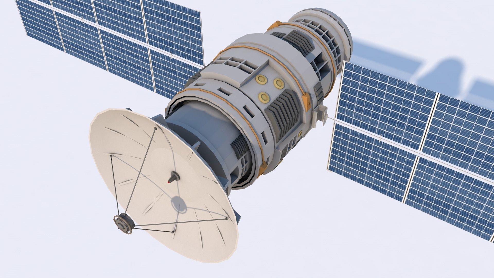 Spacecraft Satellite Low-poly 3D model_2