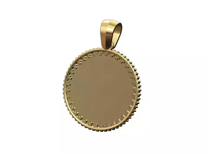 Blank notched pattern memory coin with bail