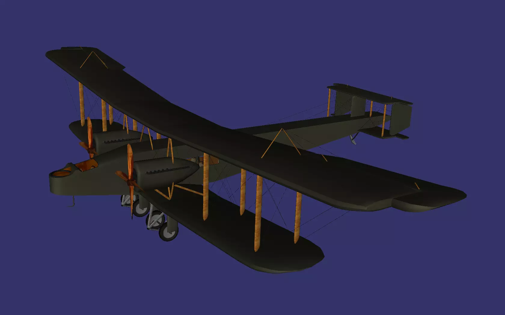 Handley Page Type O Free low-poly 3D model_0