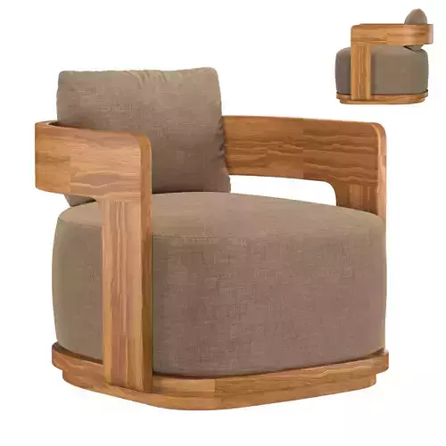 BRONTE TEAK LOUNGE CHAIR 3D model