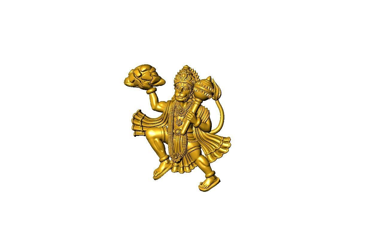 Hanuman ji statue 3D print model_2