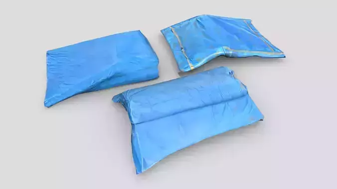 Folded Blue Tarp Pack Low-poly 3D model