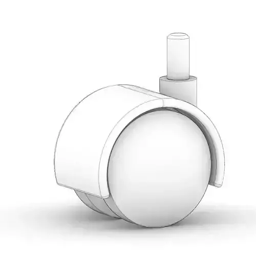 2 inch twin wheel caster