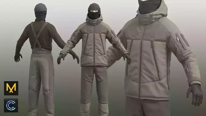 Military uniform for men 3D model