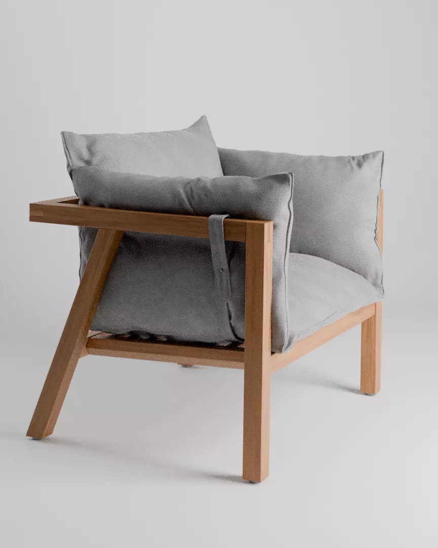 Umomoku Garden Armchair 3D model Free 3D model