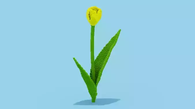 Tulip Voxel 3d icon