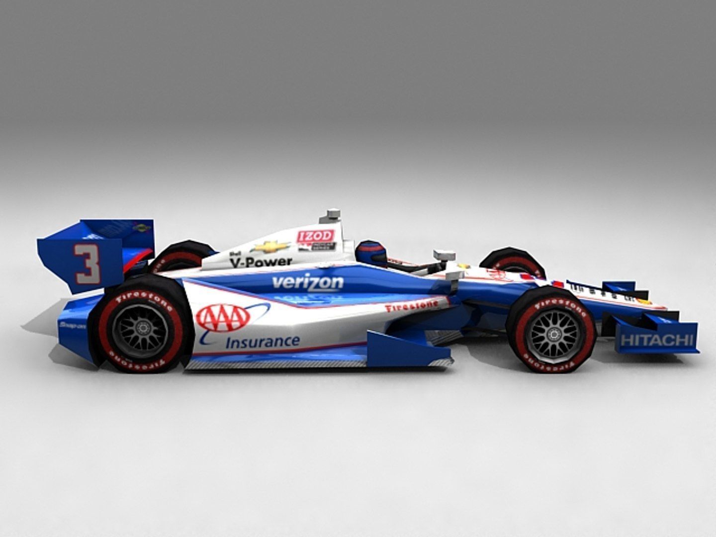 Game Ready Indycar 3D Model Low-poly 3D model_4