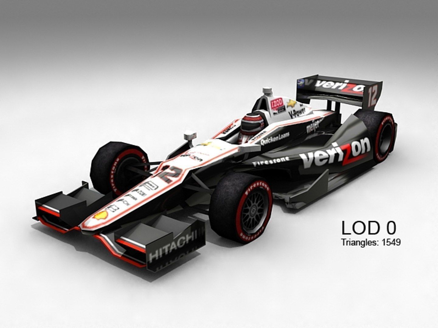 Game Ready Indycar 3D Model Low-poly 3D model_12