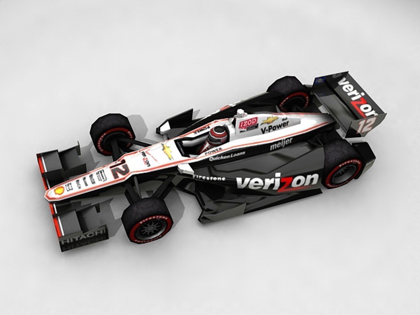 Game Ready Indycar 3D Model Low-poly 3D model_17