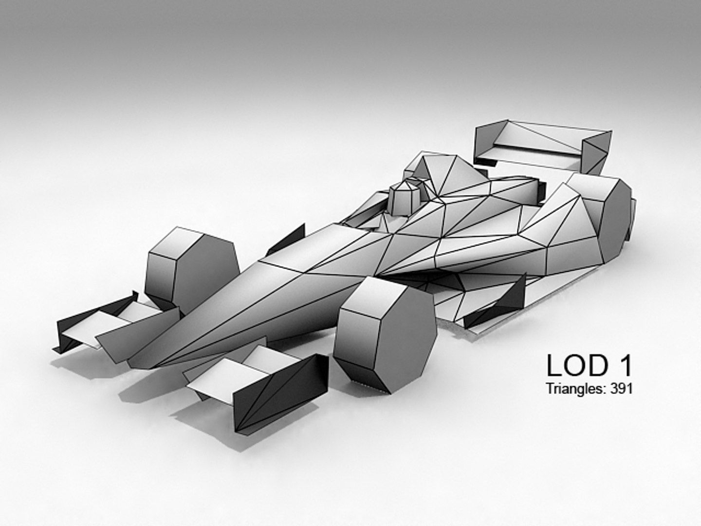 Game Ready Indycar 3D Model Low-poly 3D model_3