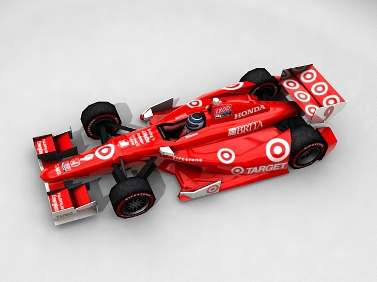 Game Ready Indycar 3D Model Low-poly 3D model_11