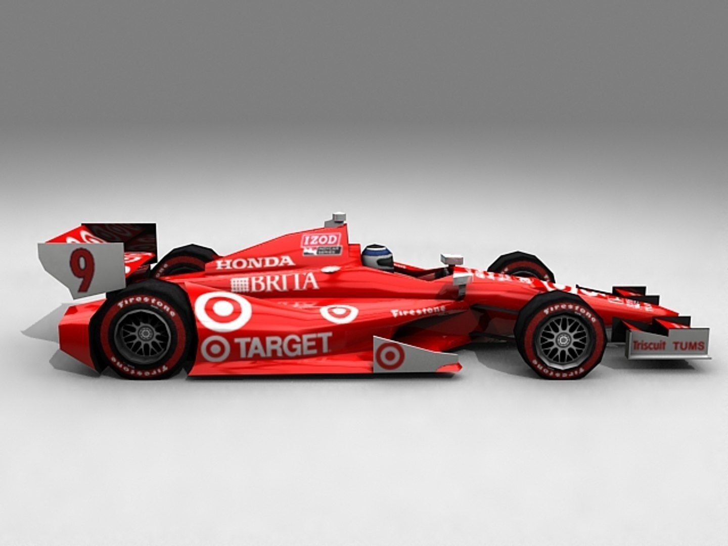 Game Ready Indycar 3D Model Low-poly 3D model_10