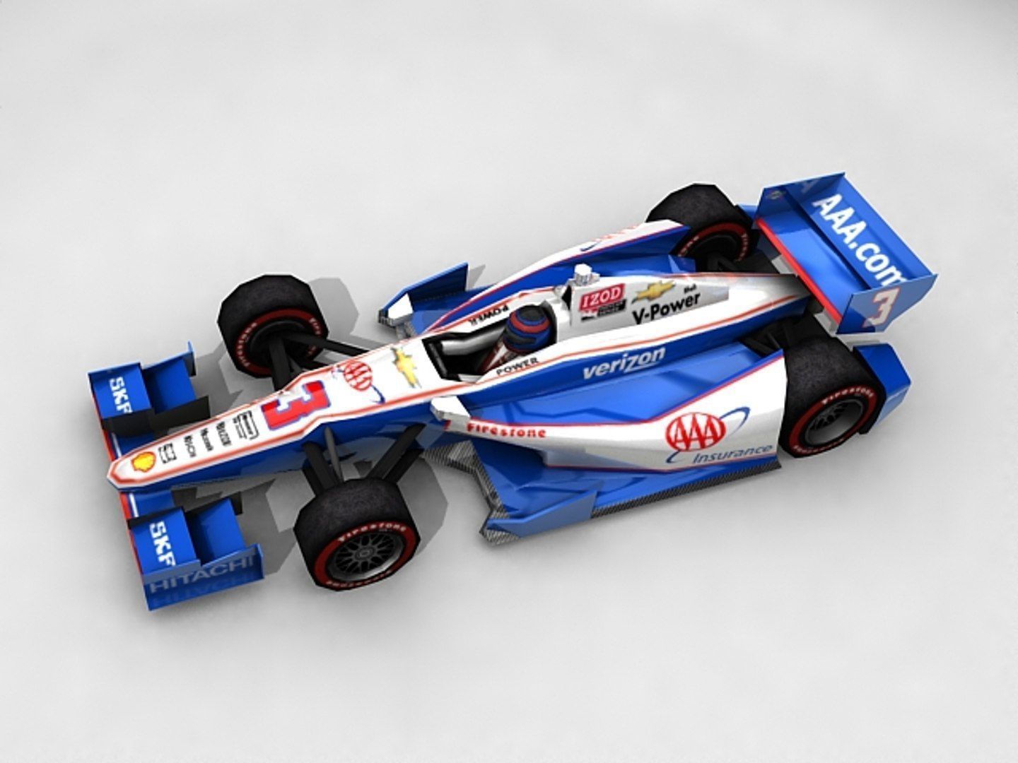 Game Ready Indycar 3D Model Low-poly 3D model_5