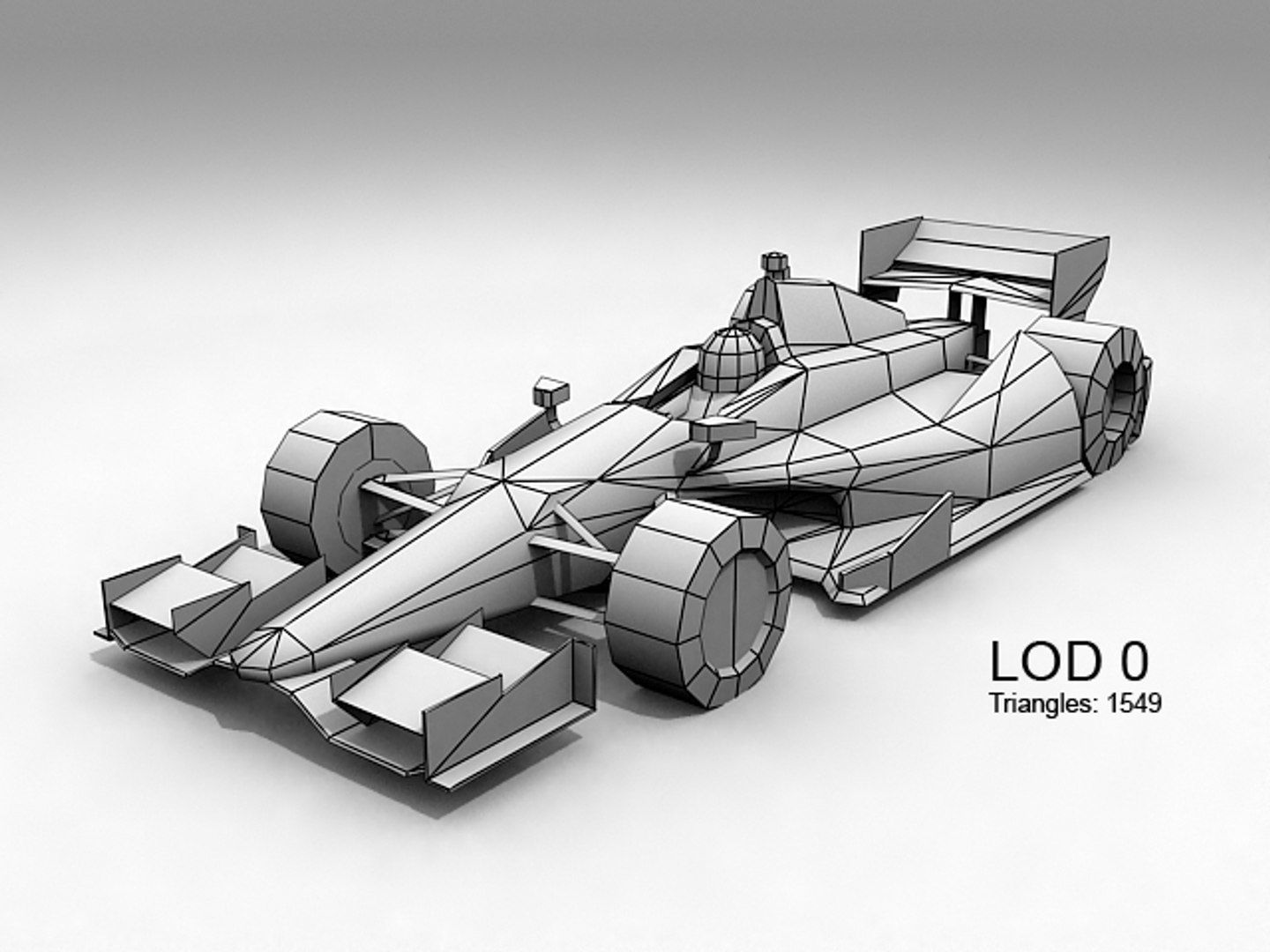 Game Ready Indycar 3D Model Low-poly 3D model_2
