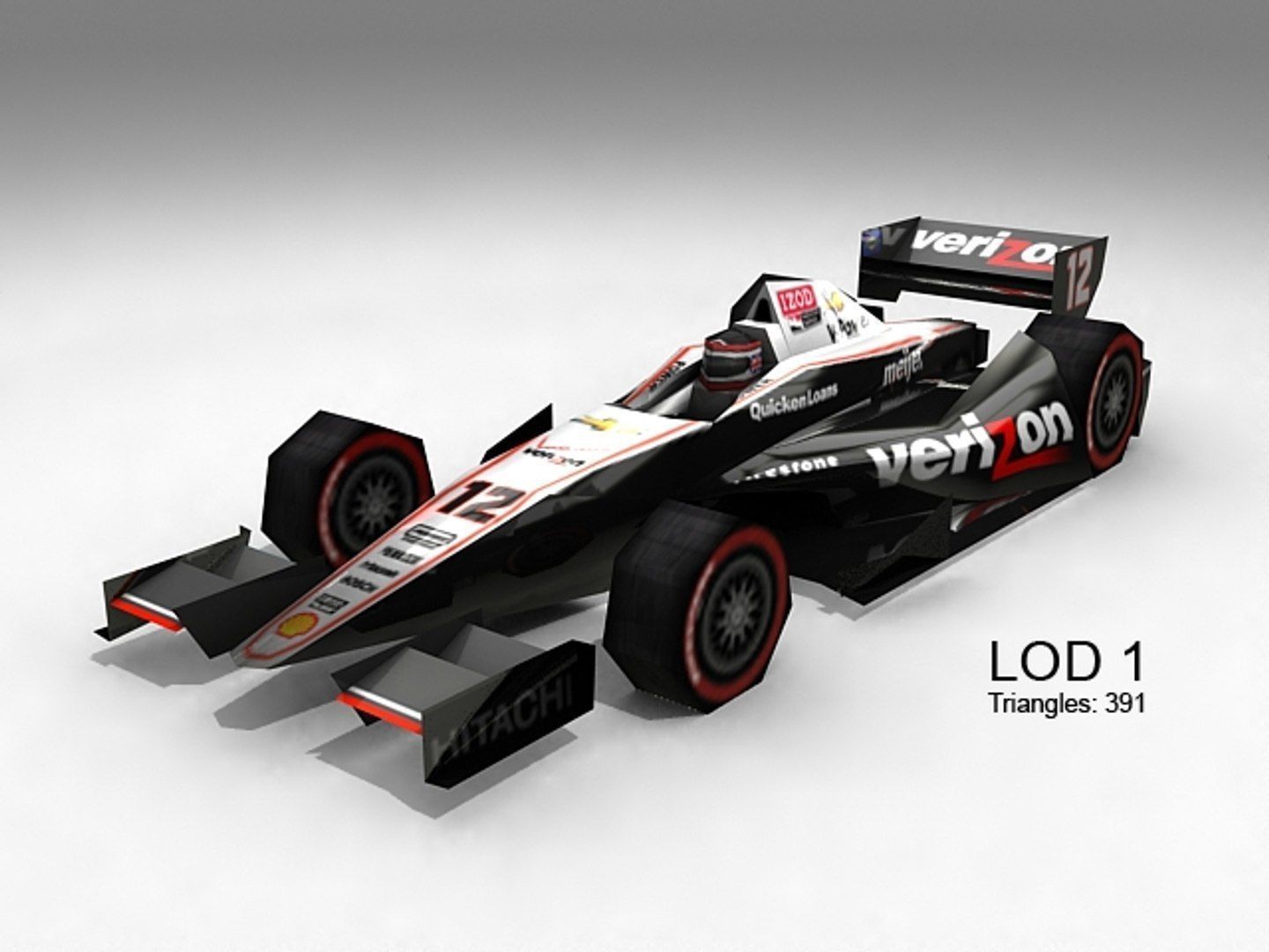 Game Ready Indycar 3D Model Low-poly 3D model_13