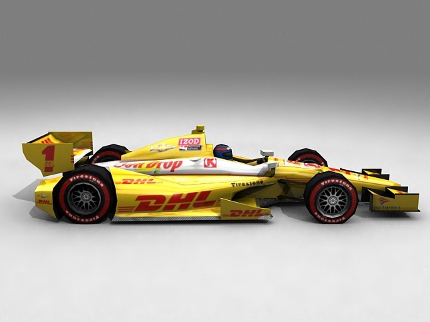 Game Ready Indycar 3D Model Low-poly 3D model_7
