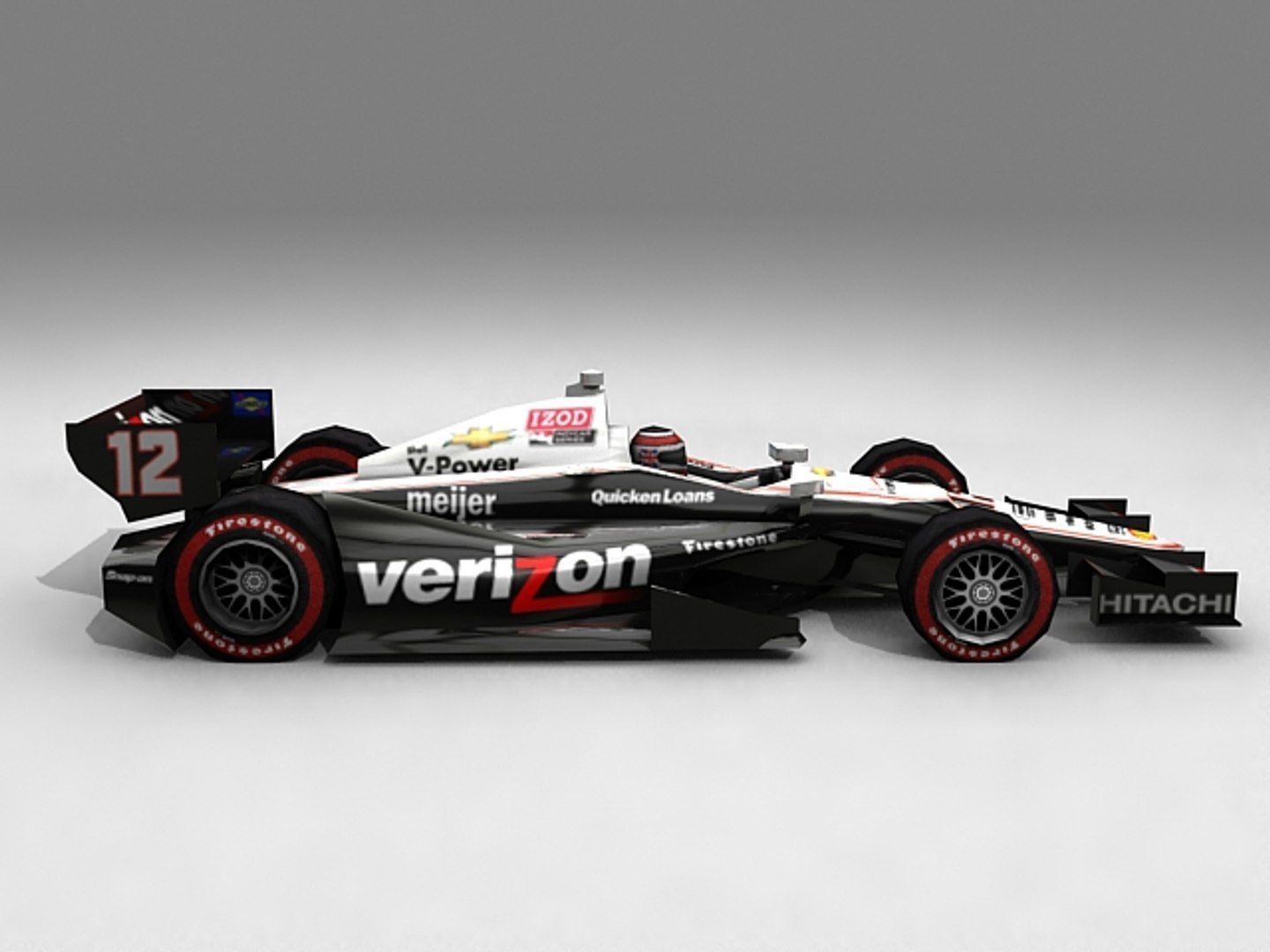 Game Ready Indycar 3D Model Low-poly 3D model_15